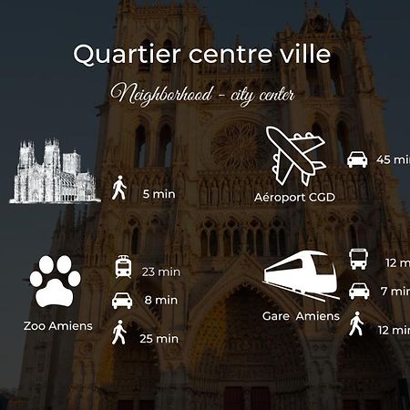 Le Jardin Secret D'Amiens Hypercentre Cathedrale, Parking Apartment ภายนอก รูปภาพ